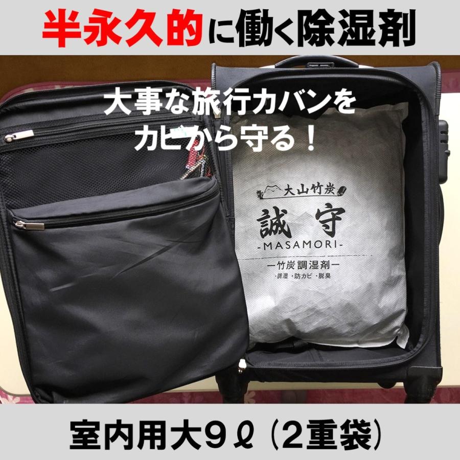 除湿剤 半永久的 繰り返し 大山竹炭 室内用大9リットル 誠守2重袋