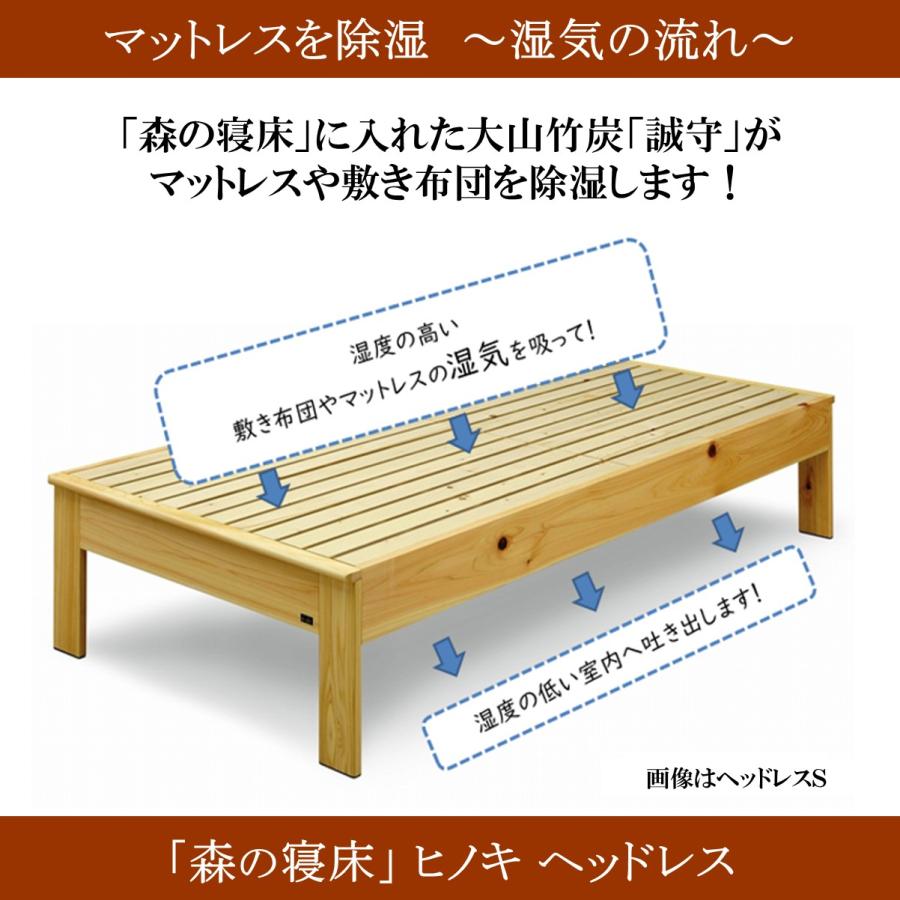 森の寝床 ヒノキ ヘッドレス ダブル すのこベッド 布団用 竹炭入り健康ベッド 無垢材フレーム 除湿・調湿効果 半永久使用 カビ・ダニ対策 |  | 05