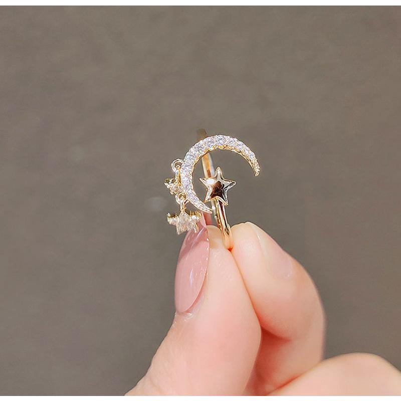 リング 指輪 結婚式 星月 個性 デザイン おしゃれ 可愛い