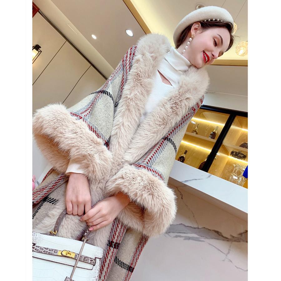 goa ファーもこもこポンチョ風コート ジャケット・アウター