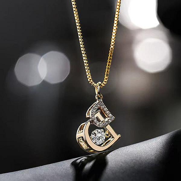 結婚式アクセサリー イニシャルD ネックレス ピアス k18RGP cz