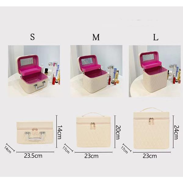コスメボックス メイクボックス 三面鏡 四葉のクローバーデザイン 化粧道具入れ コスメボックス メイクボックス 三面鏡 四葉のクローバー