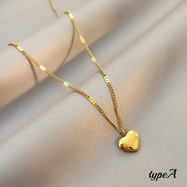 ネックレス k18RGP ハート キュービックジルコニア シルバー