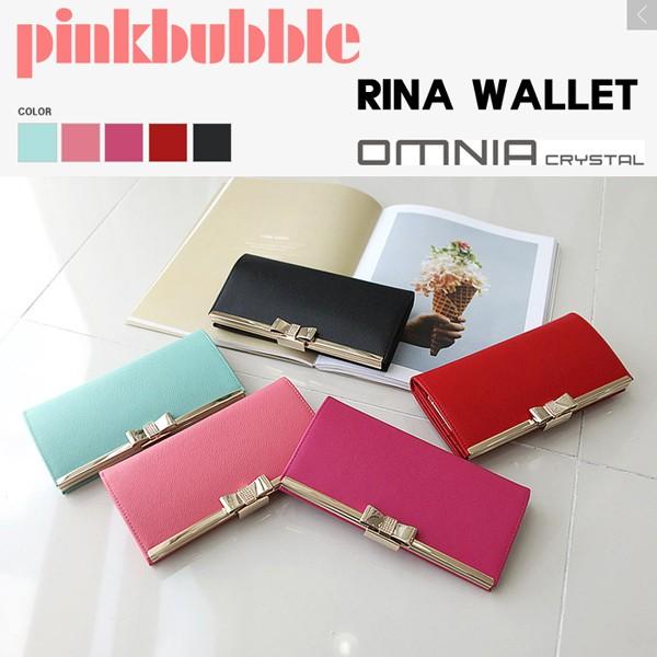 長財布 レディース 財布 かわいい 安い ブランド 革 がま口 Omnia Rina W 0038 Pink Bubble 通販 Yahoo ショッピング