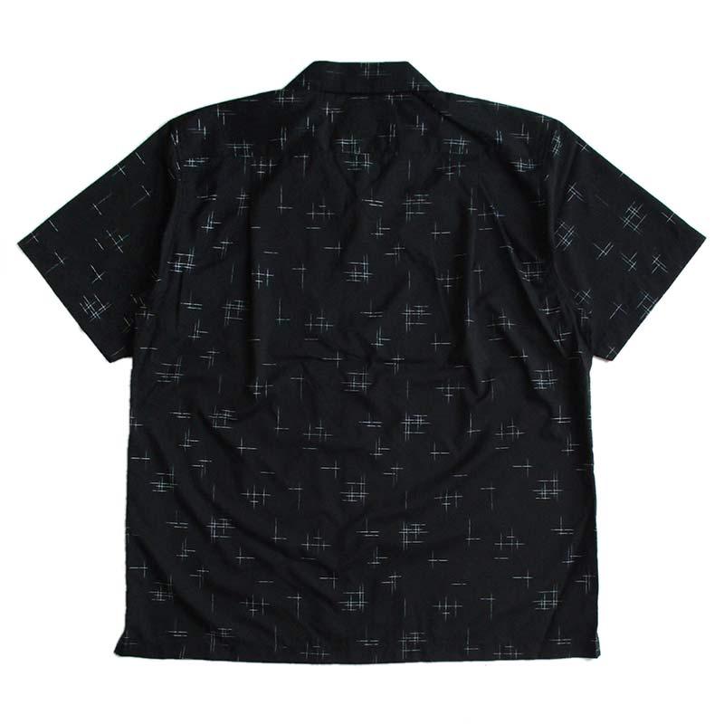 ロカビリーシャツ 半袖オープンカラーシャツ メンズ カスリ柄