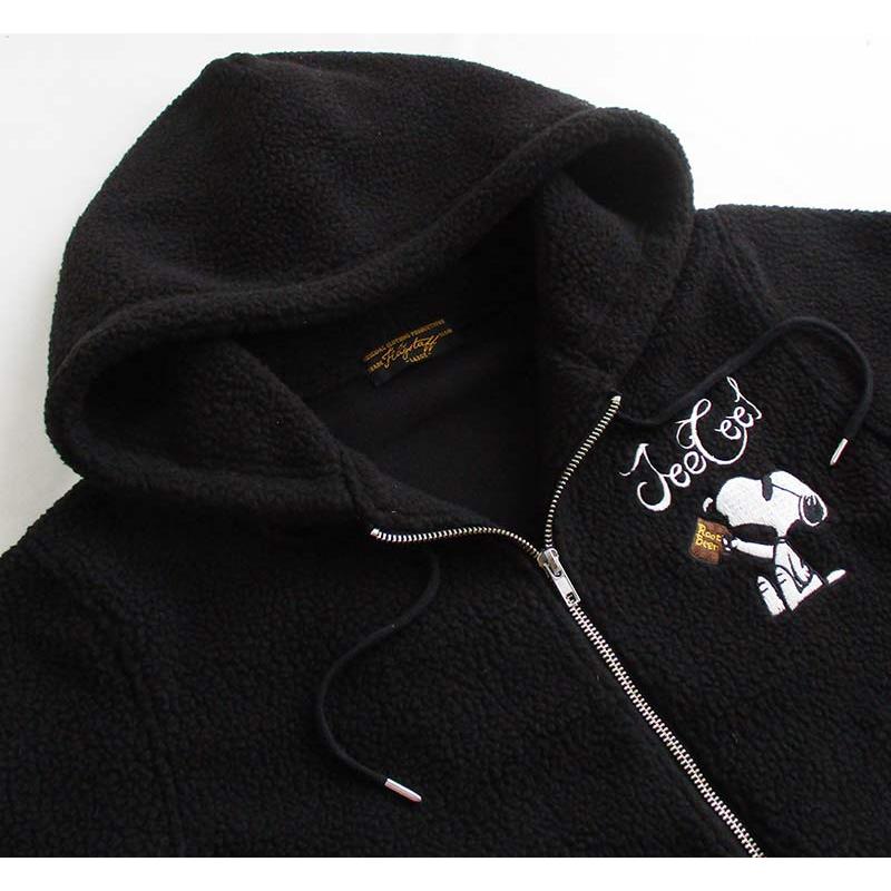 スヌーピー ボア フリース パーカー スウェット SNOOPY フラッグ