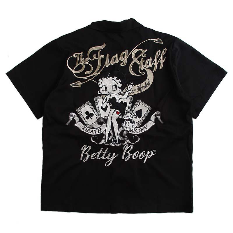 ベティーブープ Betty Boop 半袖 ボーリングシャツ オープンカラー 