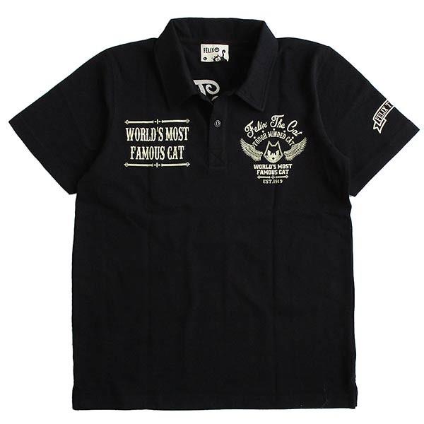 未使用✨CASTELBAJAC×FELIX コラボ　長袖 ポロシャツ　刺繍　46 FELIX THE CAT フィリックス・ザ・キャット メンズ 半袖鹿の子