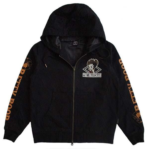 The BRAVE-MAN / ジップパーカー/M/コットン/BLK ベティーブープ パーカー メンズ Betty Boop The BRAVE-MAN ザ