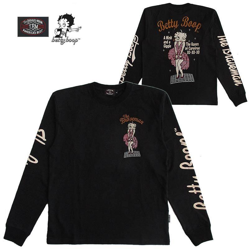 新品THE BRAVE MAN✖️ベティBETTYBOOPコラボ　長袖Tシャツ ベティーブープ Betty Boop 長袖Tシャツ ロンT メンズ レディース The