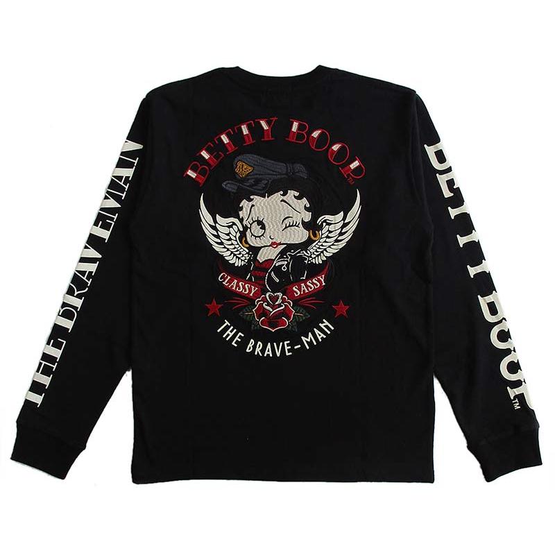 新品THE BRAVE MAN✖️ベティBETTYBOOPコラボ　長袖Tシャツ ベティーブープ Betty Boop 長袖Tシャツ ロンT メンズ レディース The