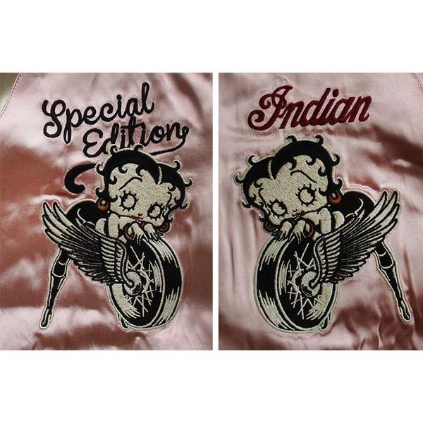 スカジャン ベティーブープ Betty Boop Indian Motocycle インディアン モトサイクル メンズ レディース リバーシブル スーベニアジャケット｜ll-factory｜09