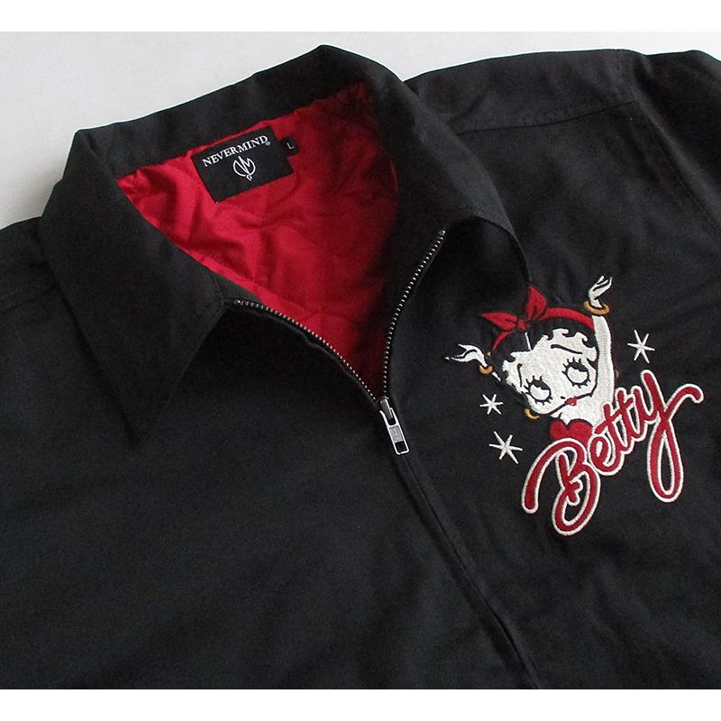 ベティーブープ Betty Boop 薄中綿 ツイル ジャケット ブルゾン