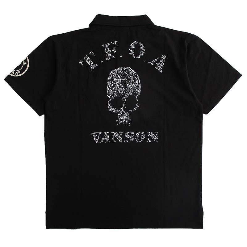vanson×「クローズ」「WORST」半袖ポロシャツ Mサイズ 高橋ヒロシ VANSON バンソン ポロシャツ メンズ 半袖 クローズ WORST コラボ