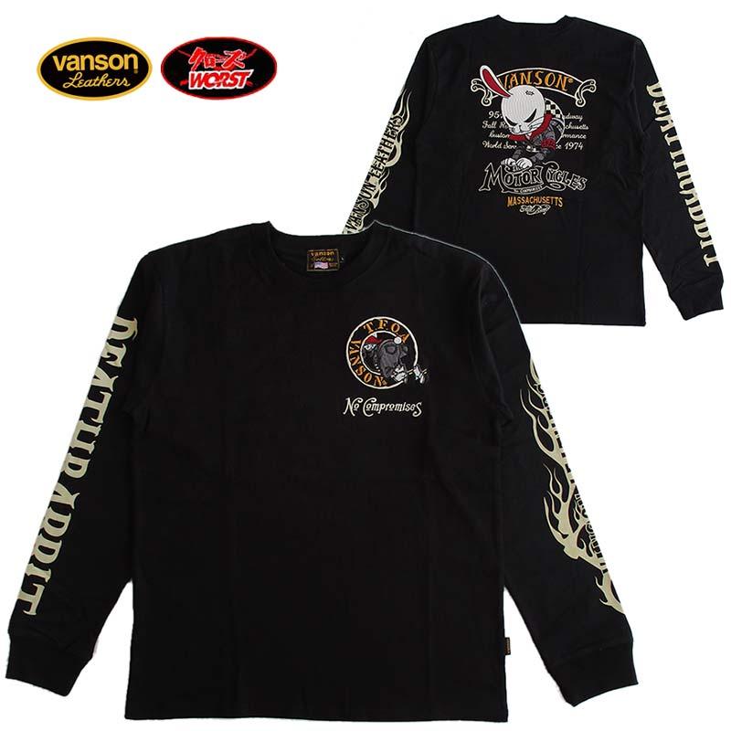 VANSON（バンソン） クローズ WORST メンズ 長袖Tシャツ ロンT デス