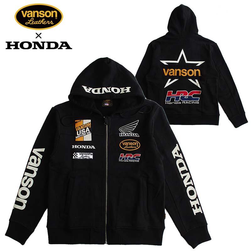 VANSON（バンソン） HONDA ホンダ コラボ メンズ ZIPパーカー 