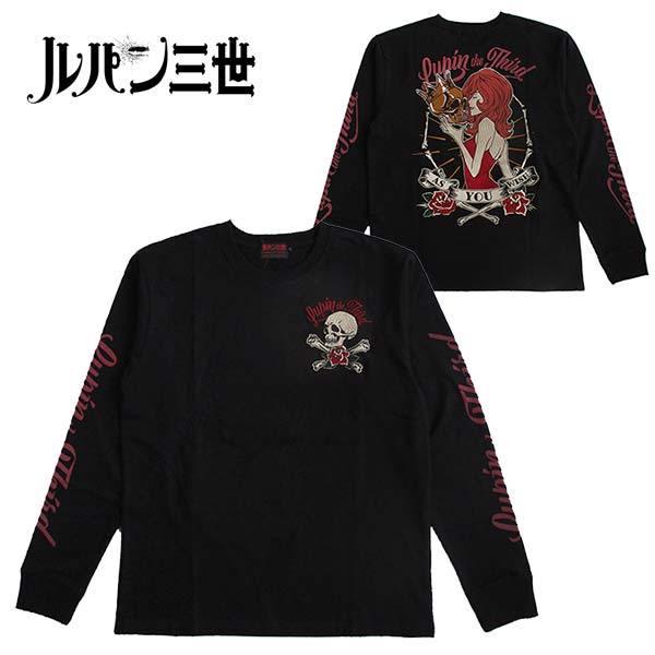 ルパン三世 長袖Tシャツ メンズ 峰不二子 ロンT キャラクター 刺繍