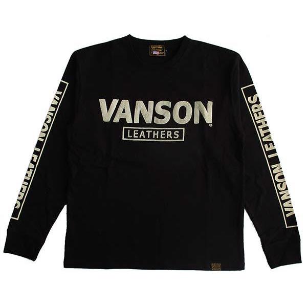 VANSON（バンソン） メンズ 長袖Tシャツ ロンT 刺繍 チェーン刺繍
