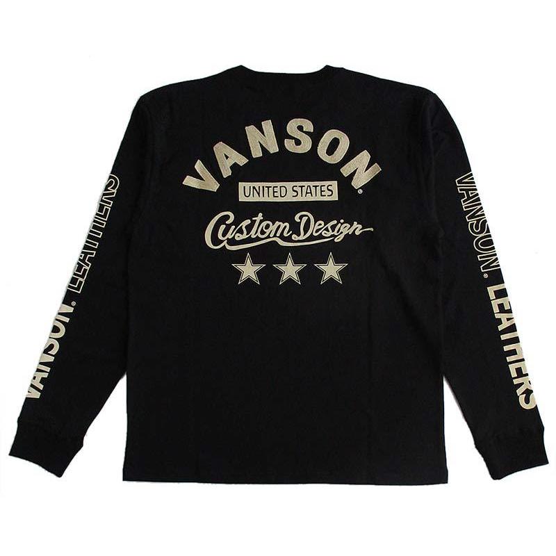 VANSON（バンソン） メンズ 長袖Tシャツ ロンT チェーン刺繍 : LL 
