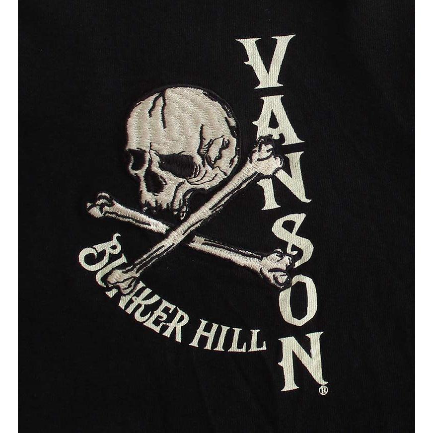 VANSON（バンソン） メンズ 長袖Tシャツ ロンT スカル イーグル 刺繍
