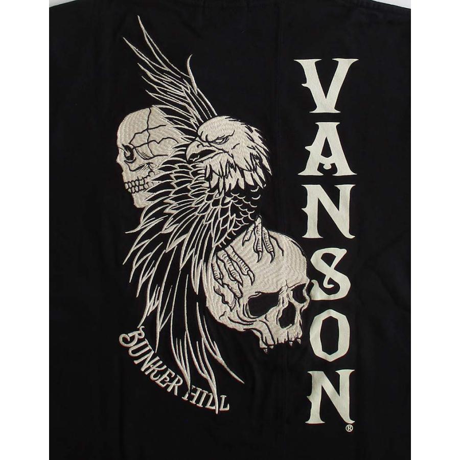 VANSON（バンソン） メンズ 長袖Tシャツ ロンT スカル イーグル 刺繍