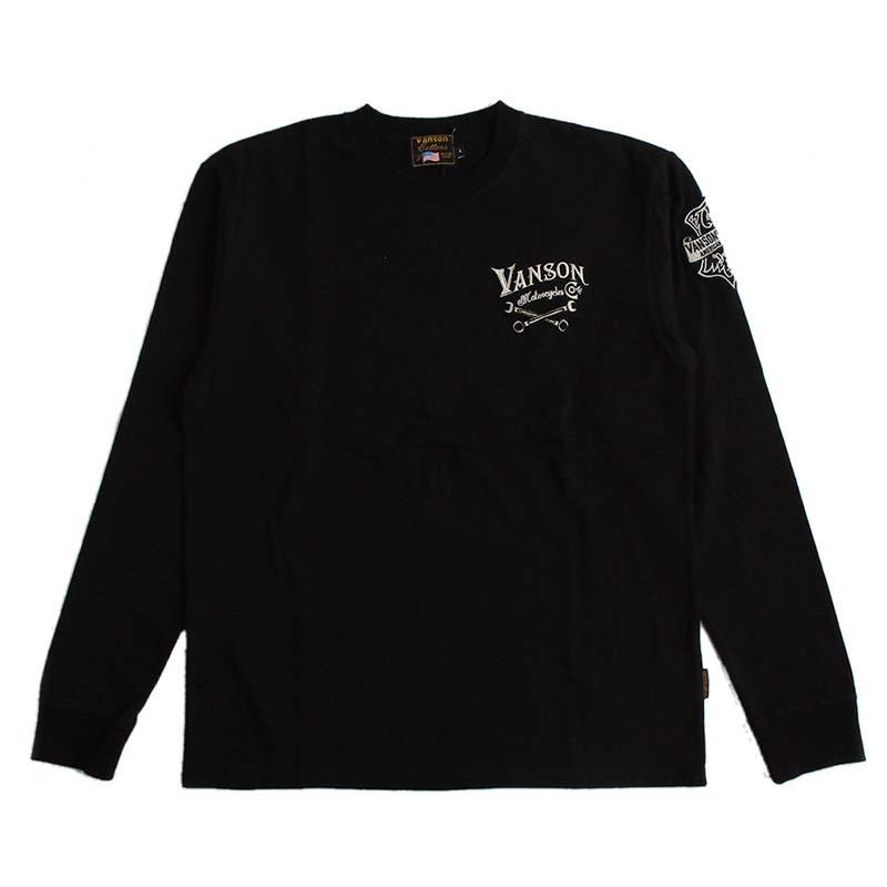 VANSON（バンソン） メンズ 長袖Tシャツ ロンT チェーン刺繍 : LL