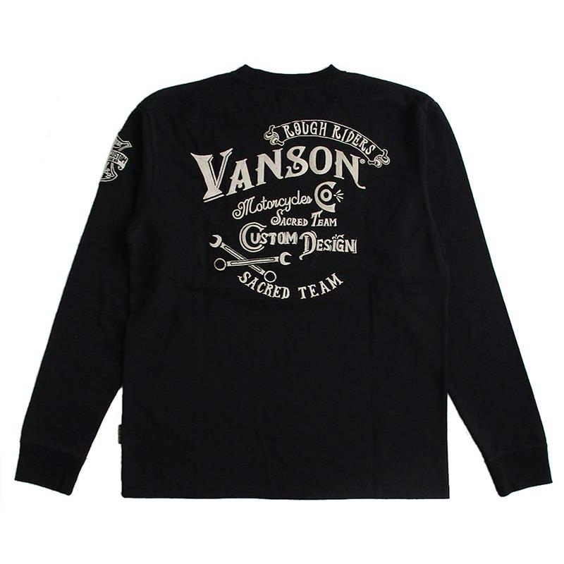 VANSON（バンソン） メンズ 長袖Tシャツ ロンT チェーン刺繍 : LL