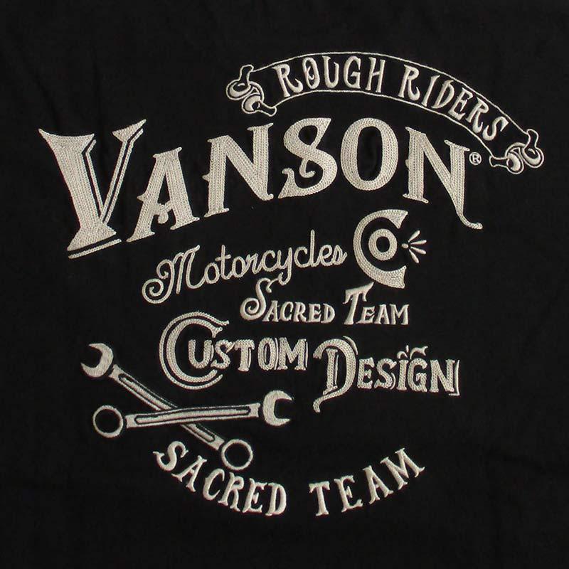 VANSON（バンソン） メンズ 長袖Tシャツ ロンT チェーン刺繍 : LL