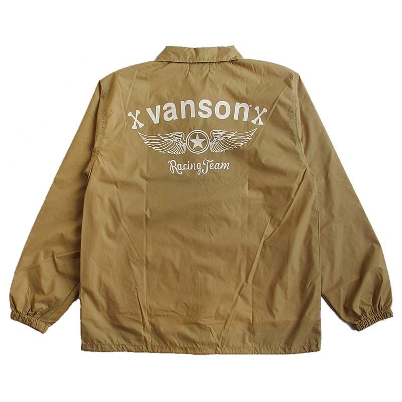 ★ VANSON Lサイズ ナイロンジャケット コーチジャケットタイプ VANSON バンソン モーターサイクルコーチジャケット MOTORCYCLE
