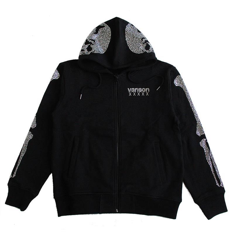 VANSON バンソン メンズ ZIPパーカー スウェット スカル ロゴ