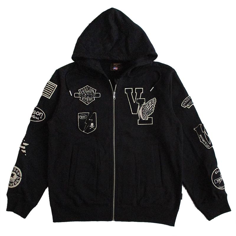 VANSON（バンソン） メンズ ZIPパーカー スウェット さがらワッペン