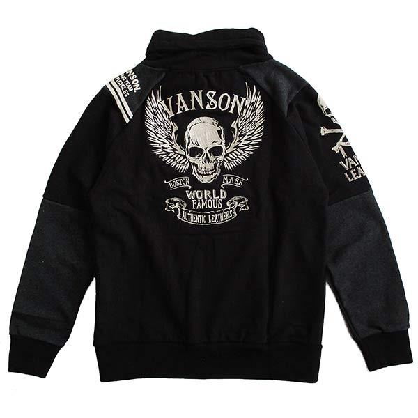 VANSON（バンソン） メンズ 変形ネック トレーナー スウェット スカル