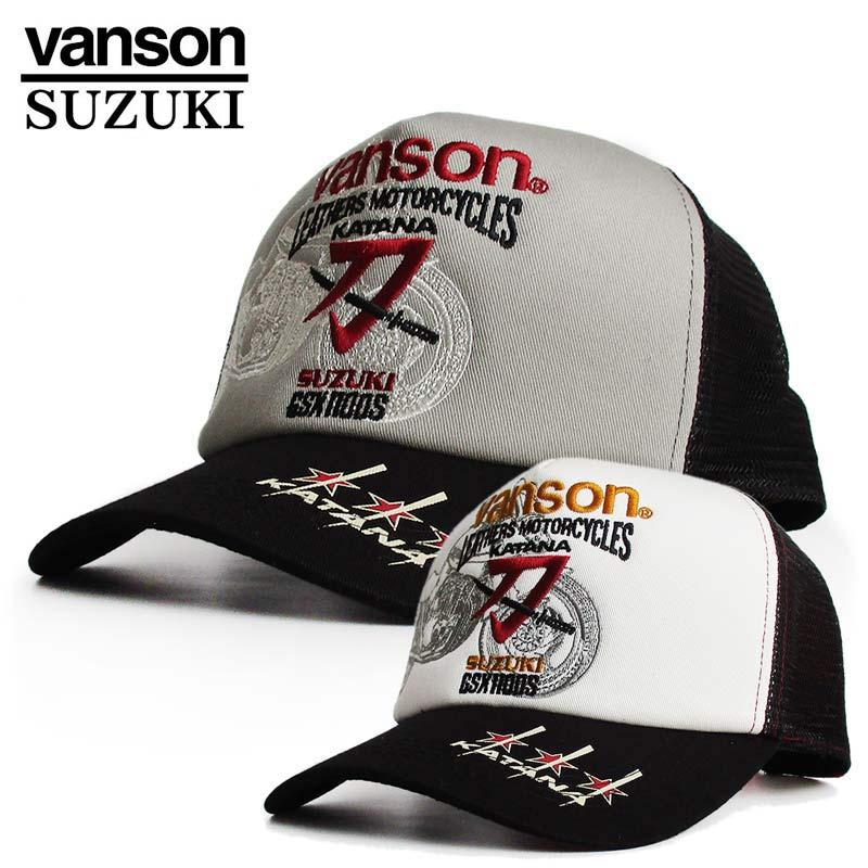 VANSON（バンソン） SUZUKI スズキ コラボ メッシュキャップ 帽子