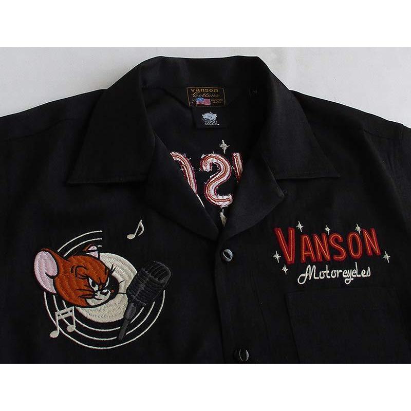 VANSON（バンソン） ボーリングシャツ トムとジェリー メンズ レーヨン