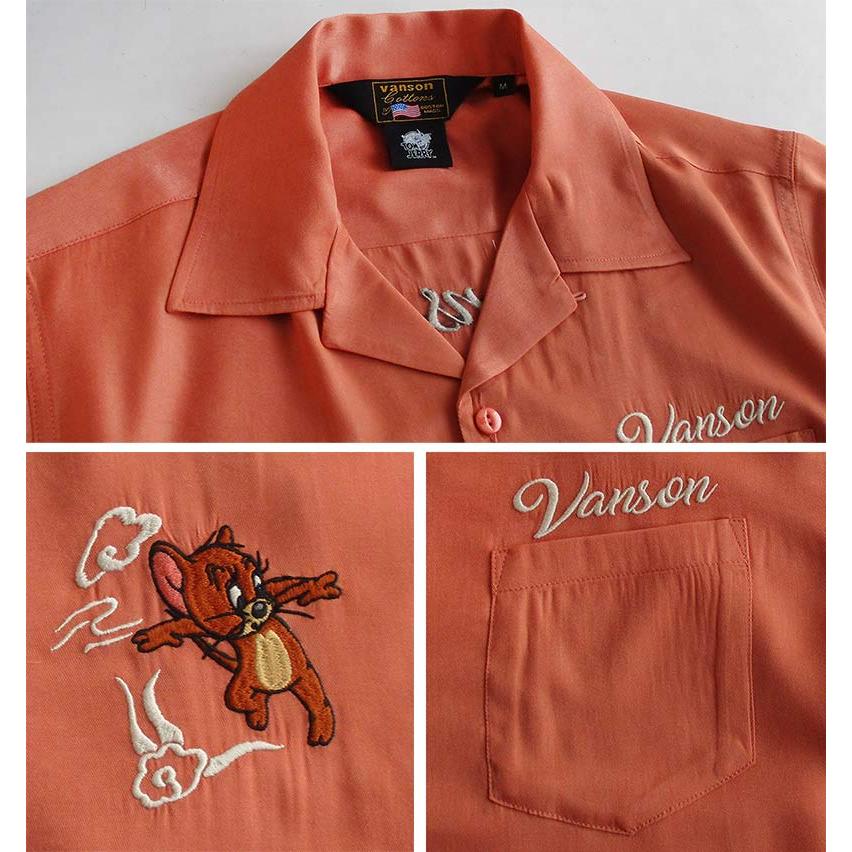 VANSON（バンソン） ボーリングシャツ トムとジェリー メンズ レーヨン