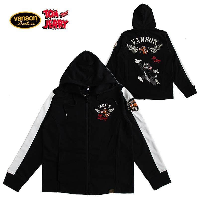 VANSON バンソン トムとジェリー ドライメッシュ ジップパーカー スウェット メンズ レディース TOM & JERRY トム＆ジェリー キャラクター アウター 送料無料 VANSON（バンソン） トムとジェリー ドライメッシュ ジップパーカー