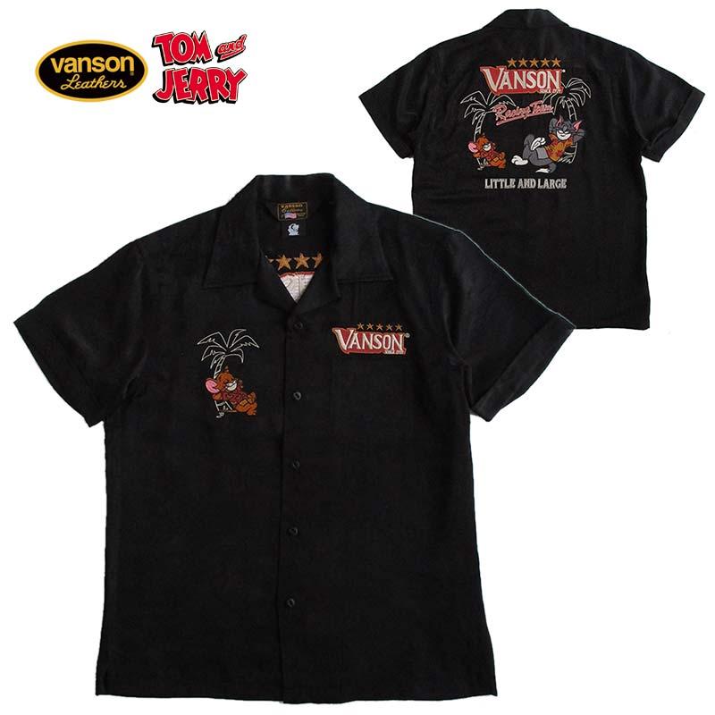 VANSON バンソン トムとジェリーボーリング レーヨンオープンカラーシャツ VANSON（バンソン） トムとジェリー ボーリングシャツ レーヨン半袖