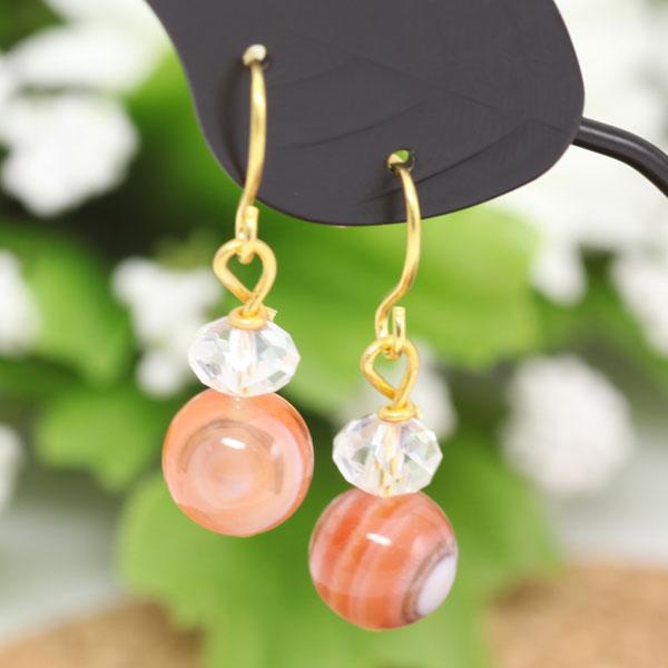 300円均一 レッド天眼石8mm玉 水晶ビーズピアス 金属アレルギー対応 チタンピアス イヤリングへの無料交換可 300corner 054 L L Shopping 通販 Yahoo ショッピング