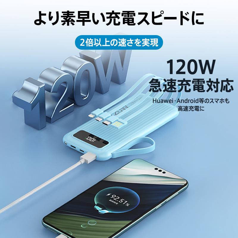 最大P10倍】 モバイルバッテリー 20000mAh 大容量 軽量 iPhone 16 急速