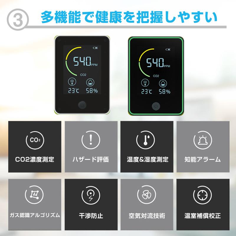 CO2センサー 二酸化炭素濃度計測器 日本語画面表示 モニター CO2センサー 二酸化炭素濃度計測器 日本語画面表示 モニター