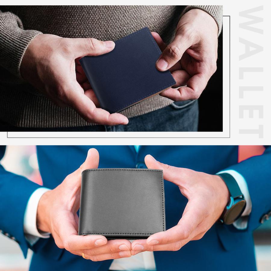 最大P10倍】 二つ折り財布 メンズ 財布 本革 レザー 箱付き 11ヶ所