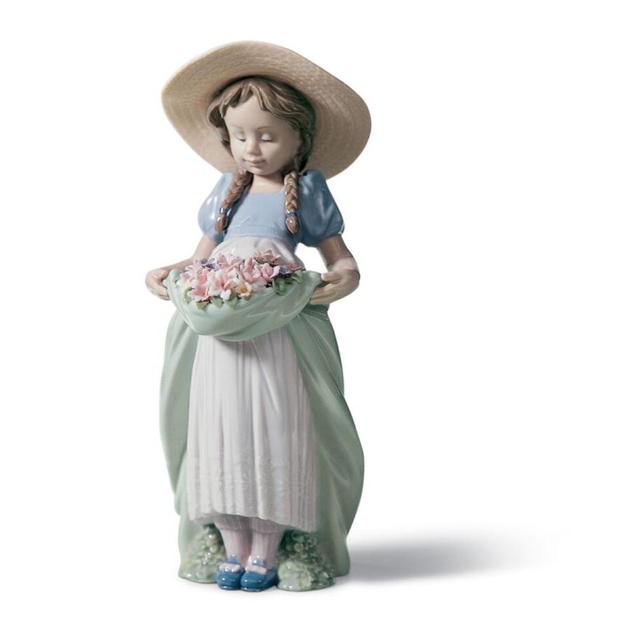 Lladro （リヤドロ） 少女 子供 花 お花     「たくさん摘めたよ！ #6756」｜lladro-daisuki