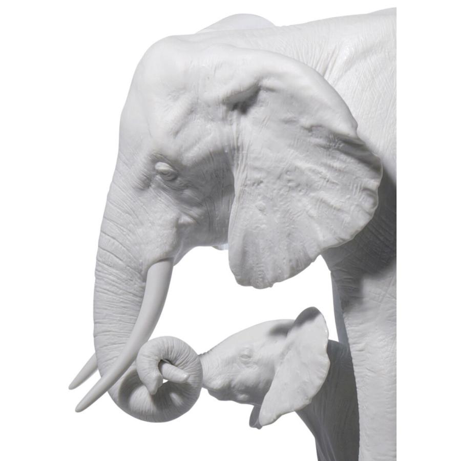 Lladro （リヤドロ） 象 ぞう ゾウ 動物 親子 家族   「受け継がれる生命(White) #8695」