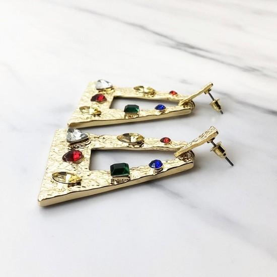 《ROSELEAP》《ロゼリープ》マルチカラービジュートライアングルピアス AC005 ゴールド カラーピアス お洒落 アクセント 派手 個性的 大ぶり |  | 02