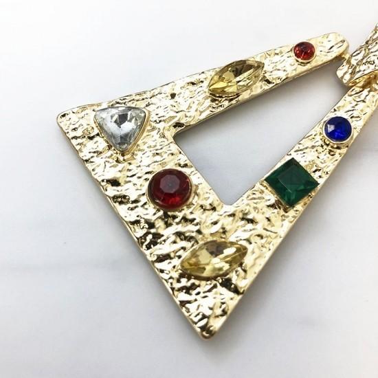 《ROSELEAP》《ロゼリープ》マルチカラービジュートライアングルピアス AC005 ゴールド カラーピアス お洒落 アクセント 派手 個性的 大ぶり |  | 05