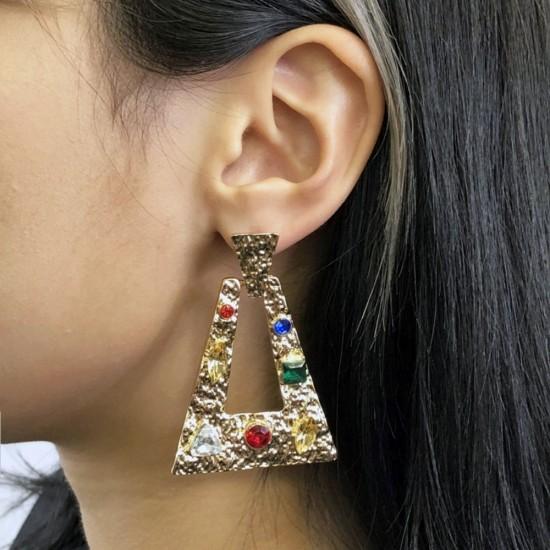 《ROSELEAP》《ロゼリープ》マルチカラービジュートライアングルピアス AC005 ゴールド カラーピアス お洒落 アクセント 派手 個性的 大ぶり |  | 06