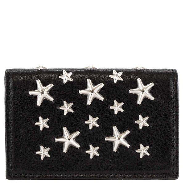 工場直送 Jimmy Choo ジミーチュウ カードケース Nello Cst レディース スタースタッズ付き ブラック 在庫あり 即納 Portugues Riberasurhotel Com Ar
