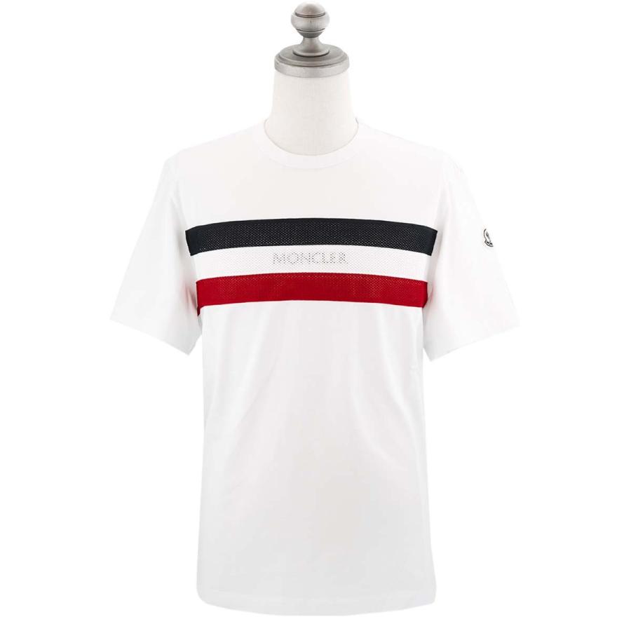 新しい到着 Moncler モンクレール 半袖tシャツ 8c7b5 1090t001 メンズ クルーネック トリコロール ホワイト 新品即決 Tellosystems Com