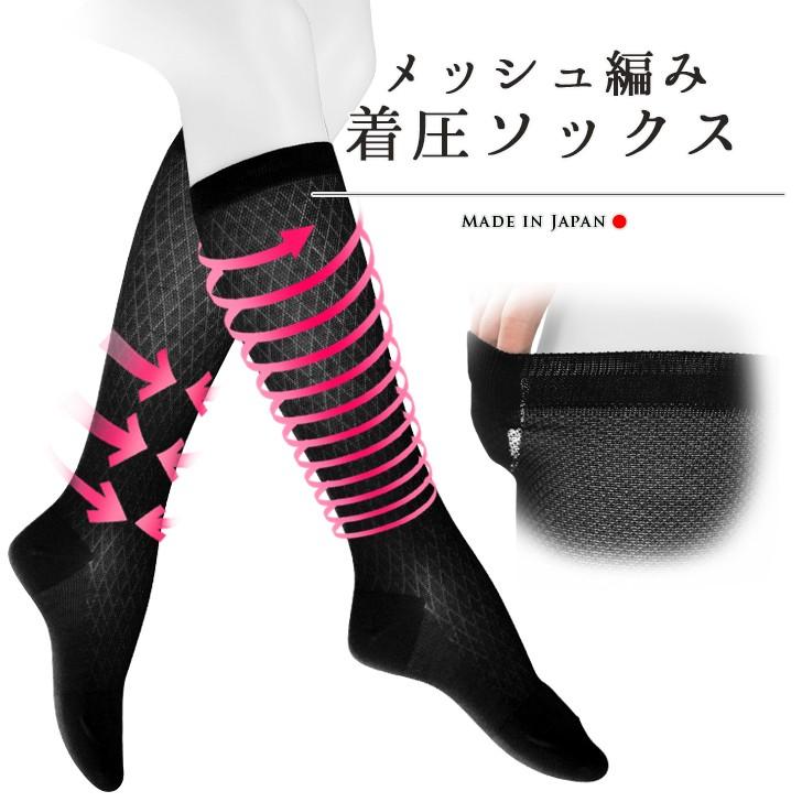 メッシュ編み着圧ソックス2足組 【メール便なら送料無料！】 : sowan