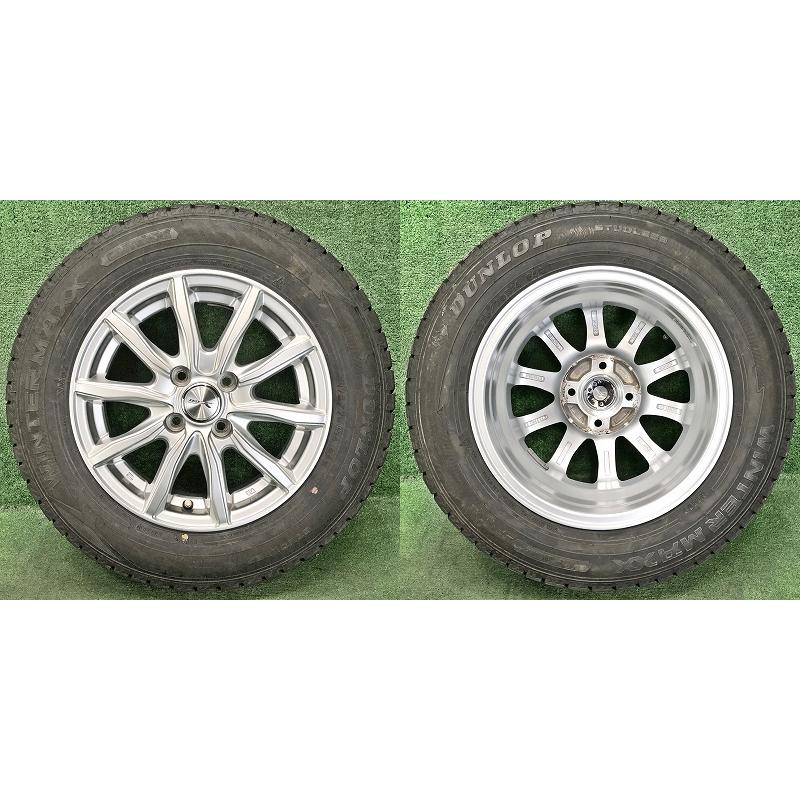 ★2020年製 175/70R14 84Q ダンロップ WINTER MAXX WM02 中古 スタッドレス/Weds Joker 中古 アルミホイール付き 4本 4穴 PCD:100 IN38★｜llkokusai｜02